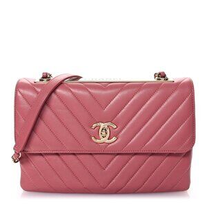 Chanel Lambskin Chevron Quilted Medium Trendy CC Flap Top Handel Shoulder Bag
